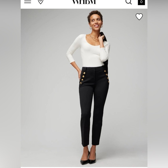 WHBM beautiful Jolie button pants. Size 4. Color burgundy - Picture 5 of 8